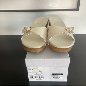 NIB Ancient Greek sandals Omonia Leather clog sandals off white color 39/8/8.5